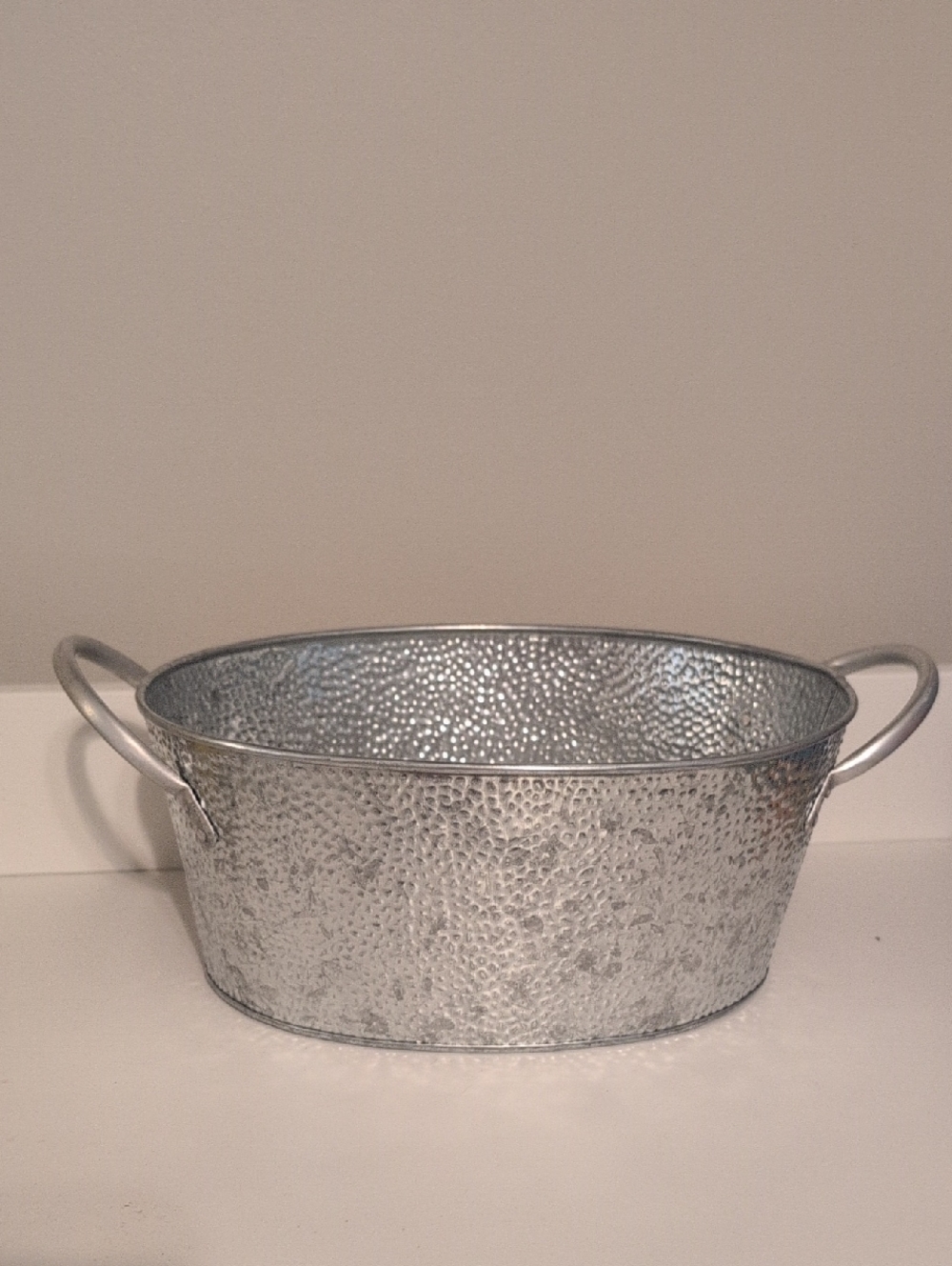 Galvanized Metal Serving Tub with Handles